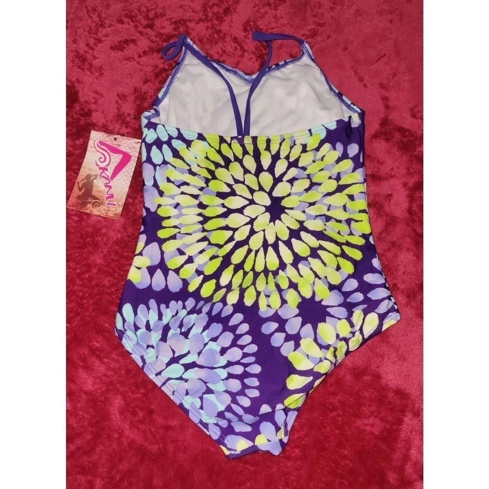 NWT One piece size 10 swimming suit Purple And Green kanu surf